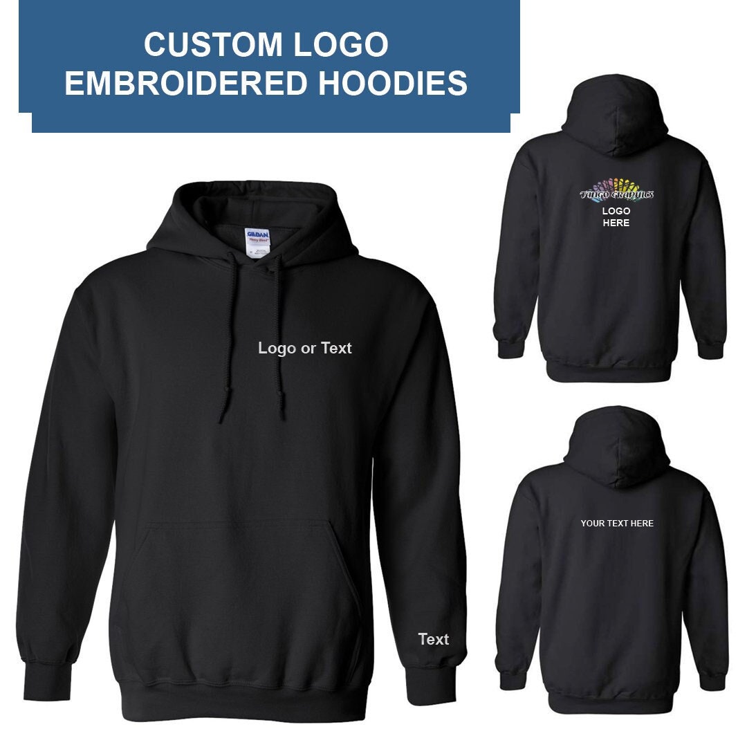 Custom embroidered hoodies- personalized  - logo or text