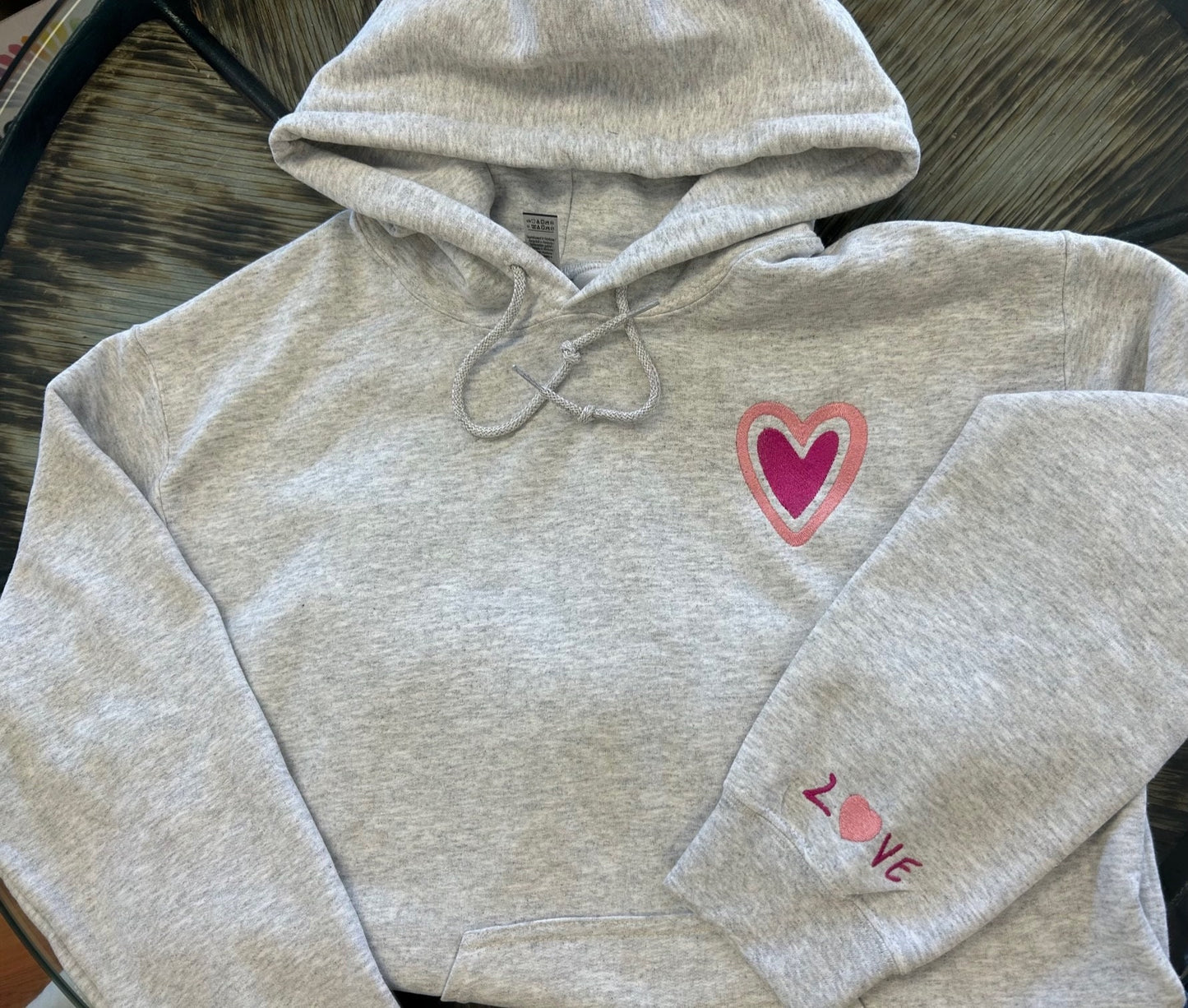 Custom embroidered hoodie - personalized hoodie  - boho heart + Love  - Valentine's gift - bridesmaids hoodies