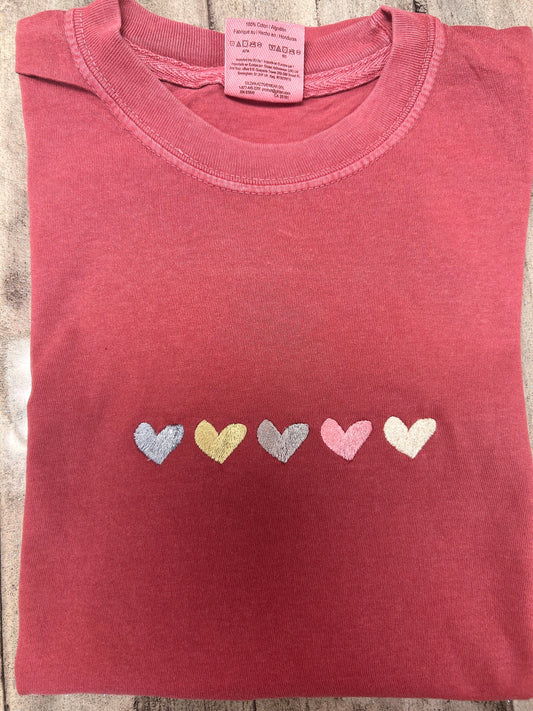 Candy Hearts embroidered t-shirt - t-shirt embroidered - Embroidered Tee - Gift tee - Boho T-shirt -