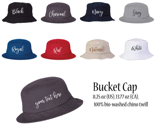 Bucket hat with custom text