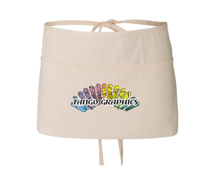 Embroidered waist apron - custom embroidered apron - logo apron