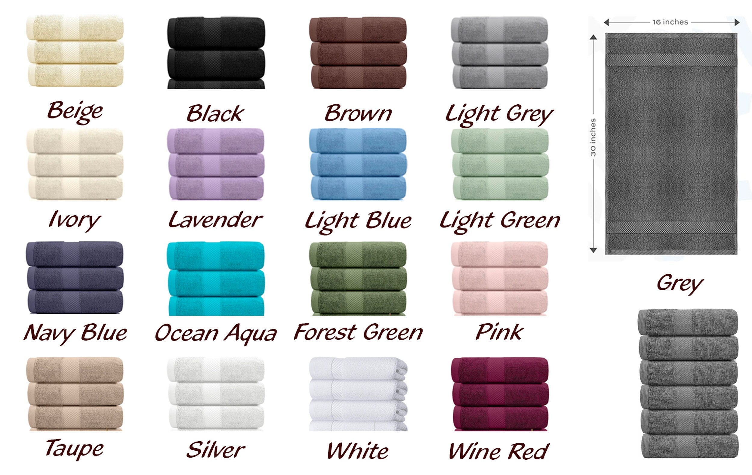 Embroidered monogram hand towels - initials hand towels