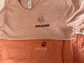 Custom Bella + Canvas CVC T-shirt - includes symbol + text embroidered - mom tee, dog tee, paw print, heart, icon embroidered t-shirt