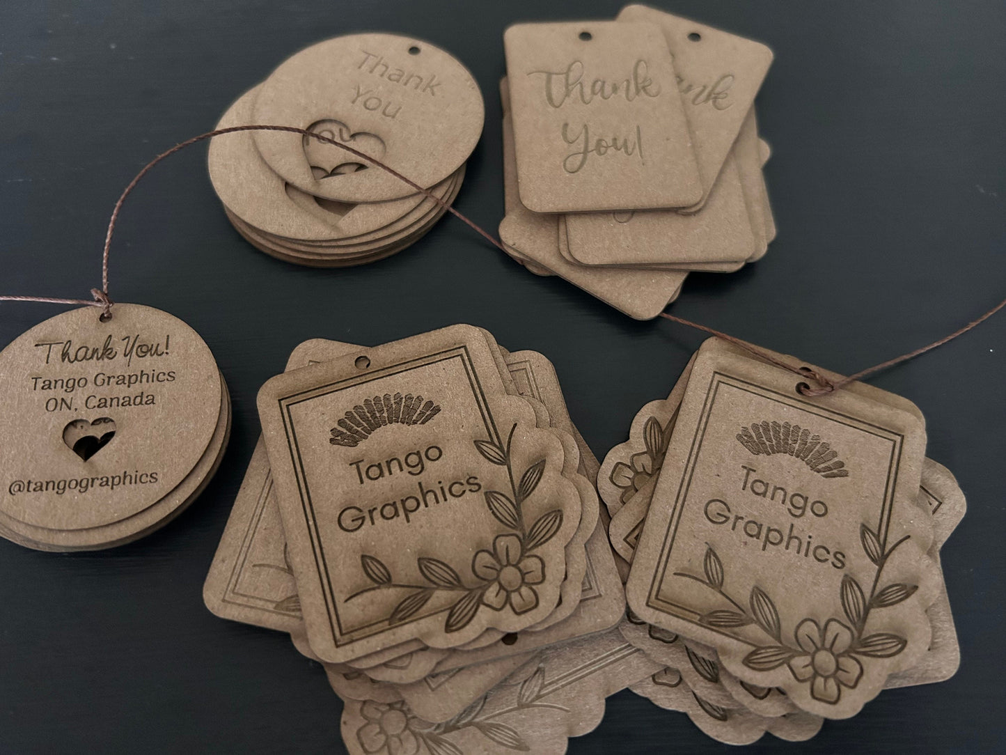 Custom laser cut - 50 craft paper tags - laser engraved tags - circle tags, rectangle tags, clothing tag, product tag - custom tag