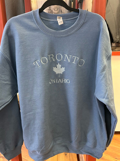 Embroidered Crewneck sweatshirt - Custom sweatshirt - Toronto Ontario - Embroidered city sweatshirt