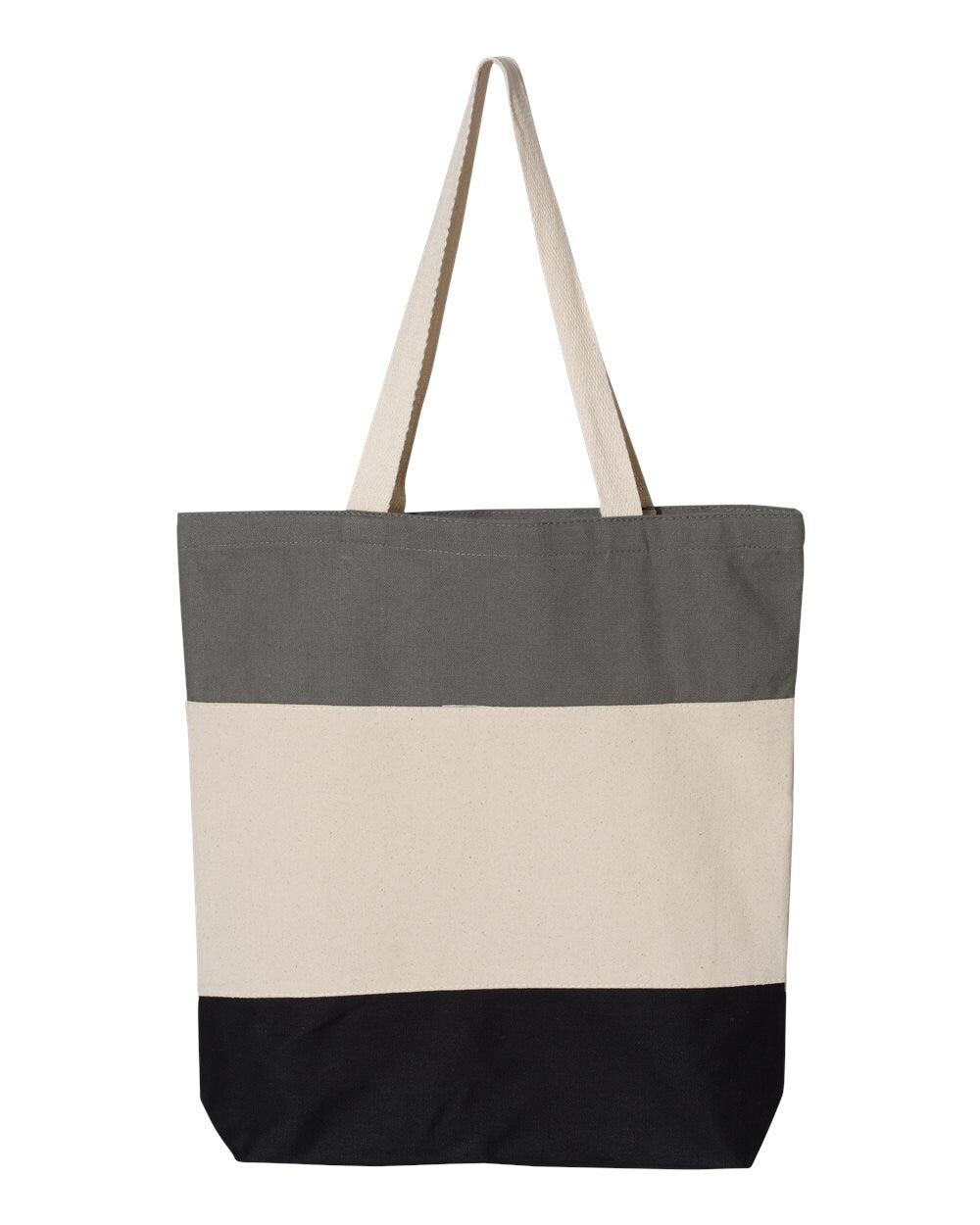 Embroidered 3 colour tote wild flower embroidery bag light grey natural black