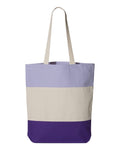 Embroidered 3 colour tote wild flower embroidery bag natural lavender purple