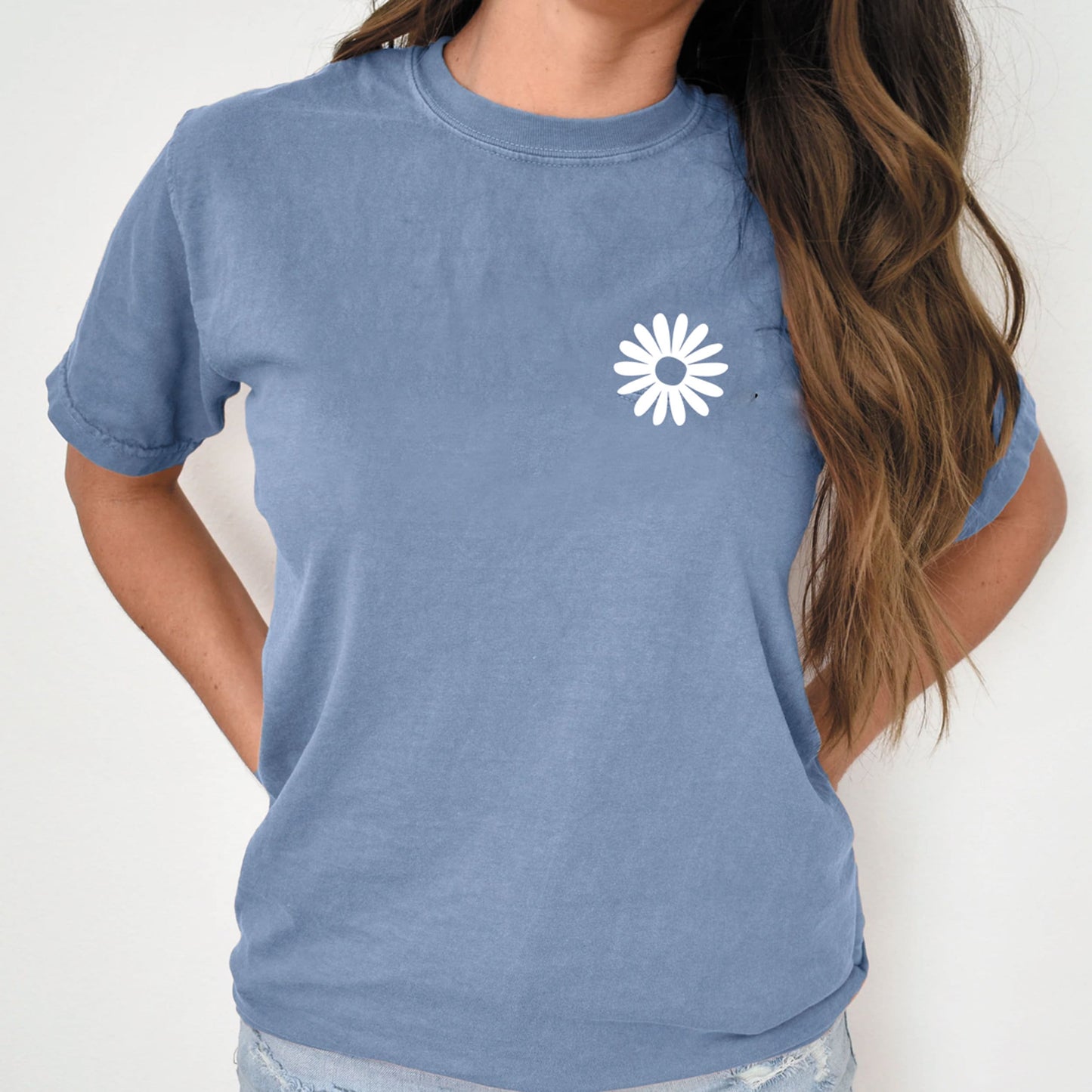 Daisy t-shirt - t-shirt embroidered - Comfort colors t-shirt printed - daisy