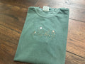 Floral green - blue spruce embroidered t-shirt