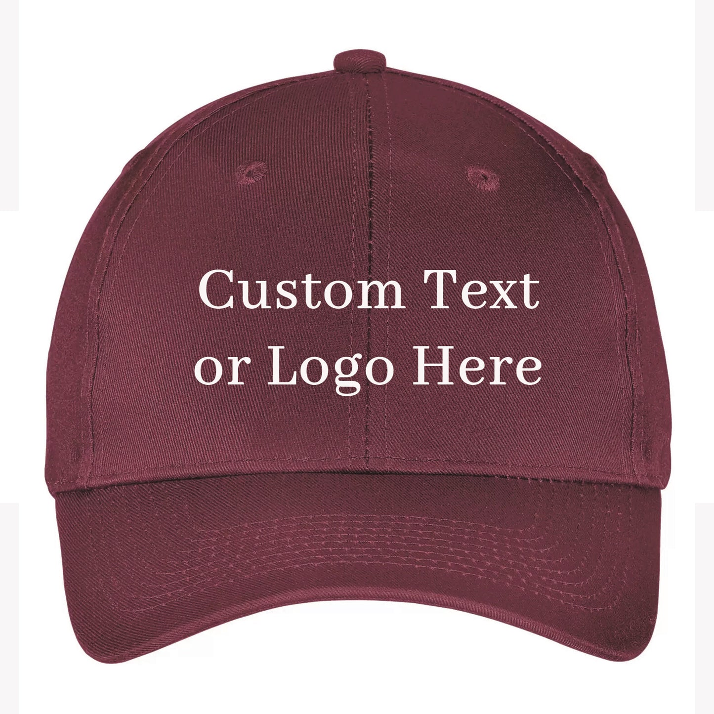 Custom text or logo hat - Quantity discounts available - Basic hats - personalized hats - Baseball hat