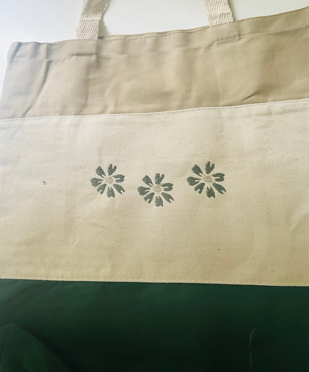 Embroidered wild flower tote bag, wedding favour, bridesmaids gifts, destination wedding, tricolor