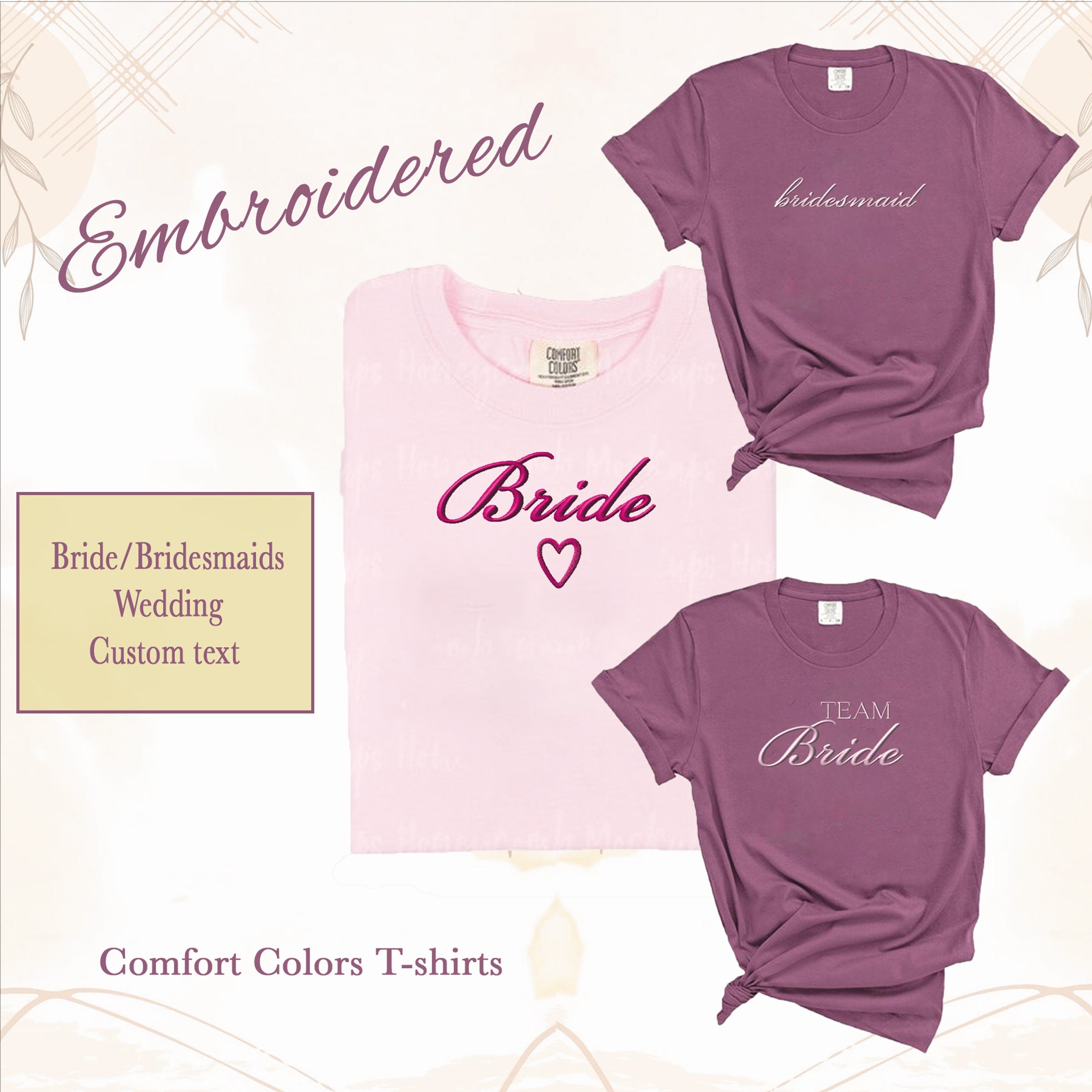 Bride embroidered t-shirt - t-shirt embroidered - Embroidered Tee - Gift tee - Wedding T-shirt - Bridesmaids
