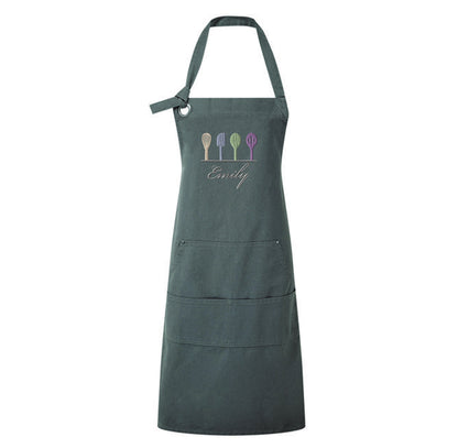 Custom Unisex "Calibre" Heavy Cotton Canvas Pocket Apron  - Add name - embroidered - premium apron with name - custom name embroidered apron