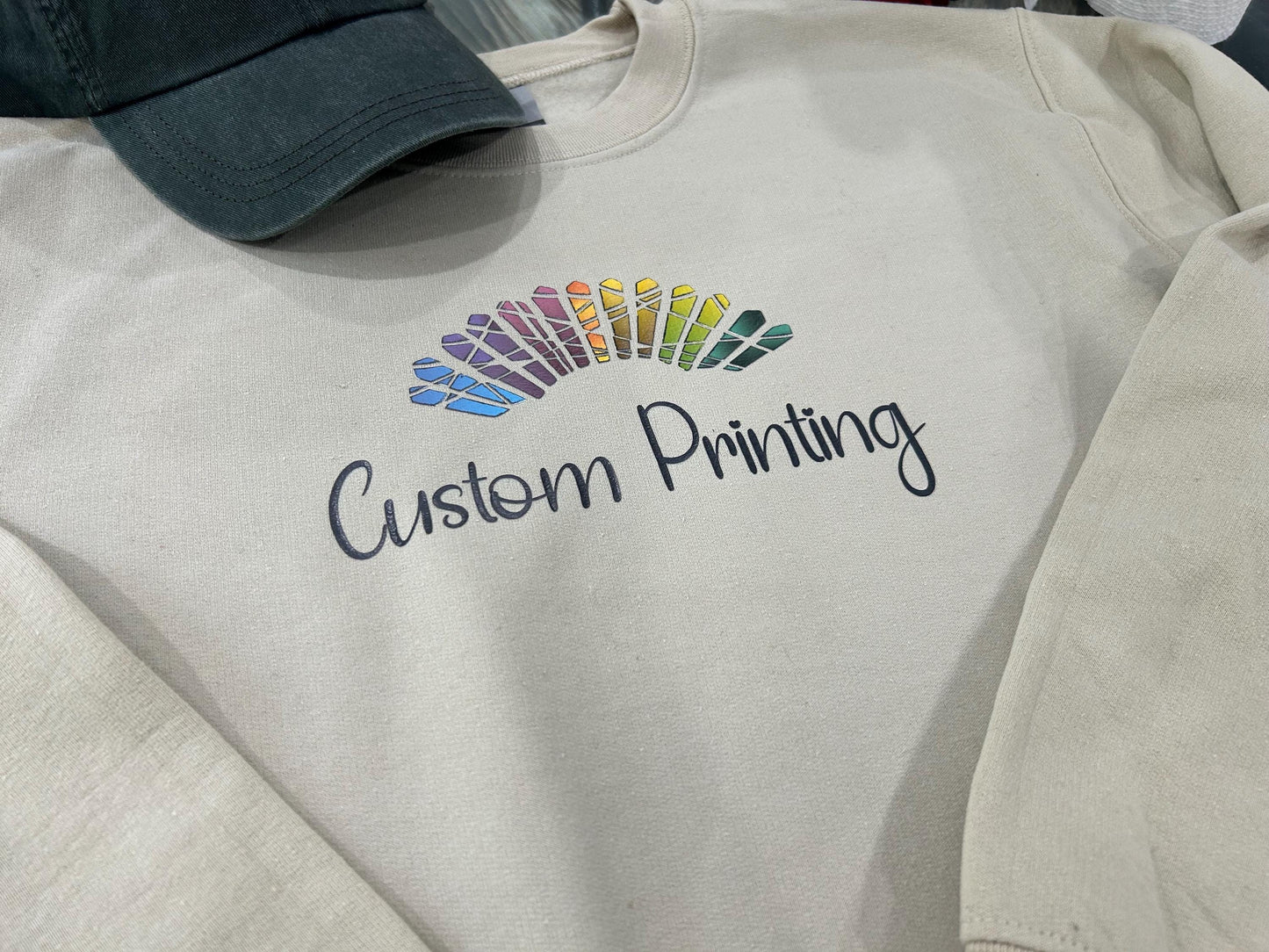 Custom printed crewneck sweatshirt