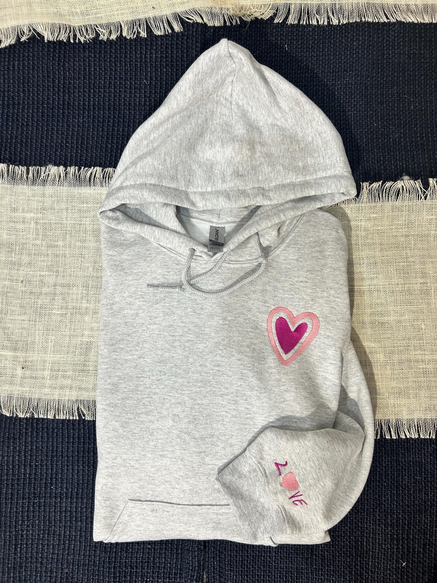 Custom embroidered hoodie - personalized hoodie  - boho heart + Love  - Valentine's gift - bridesmaids hoodies