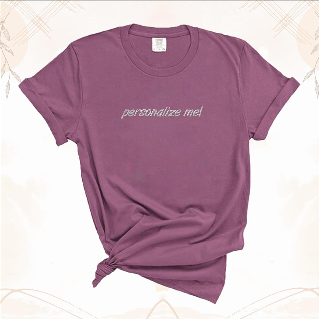 custom text embroidered t-shirt