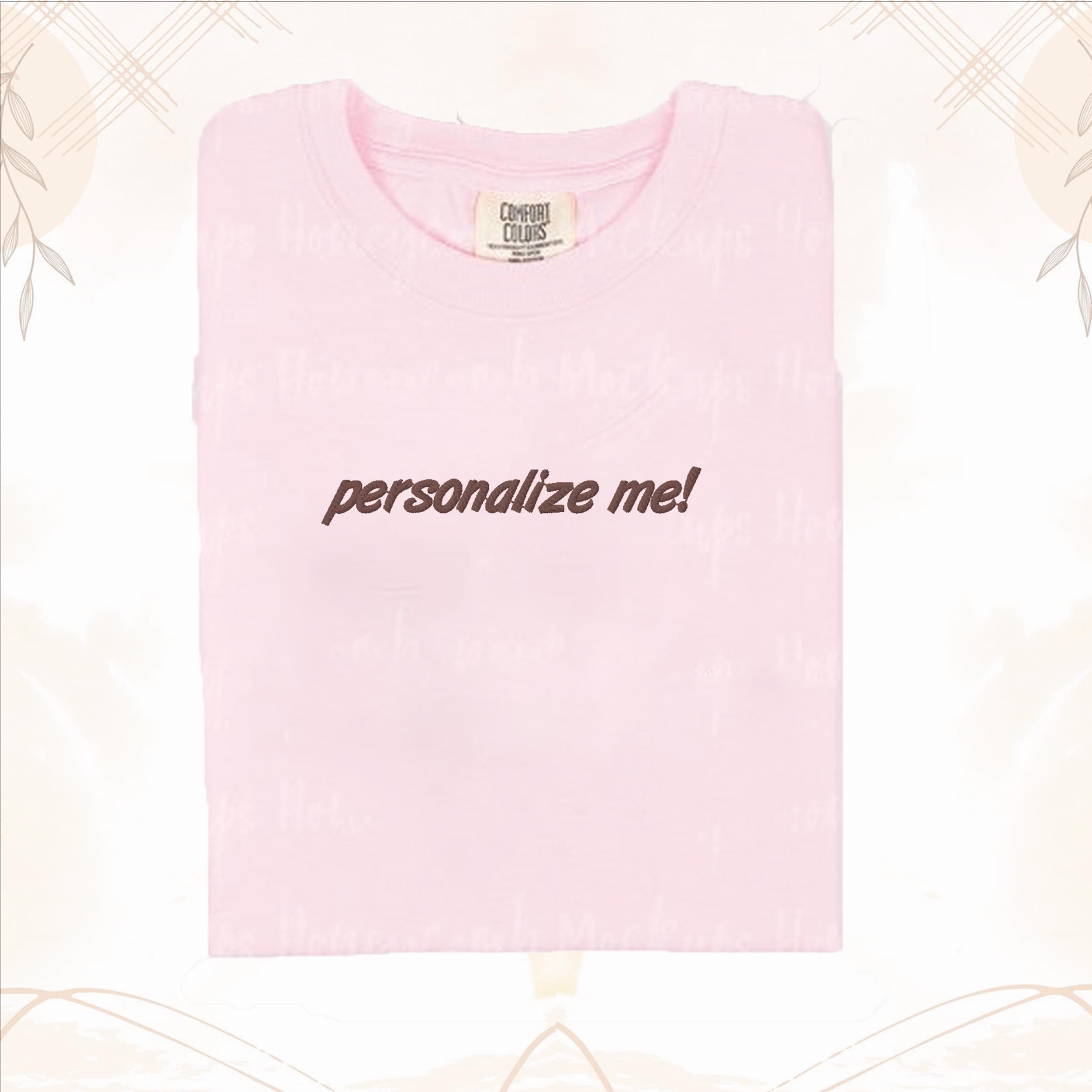 custom text embroidered t-shirt