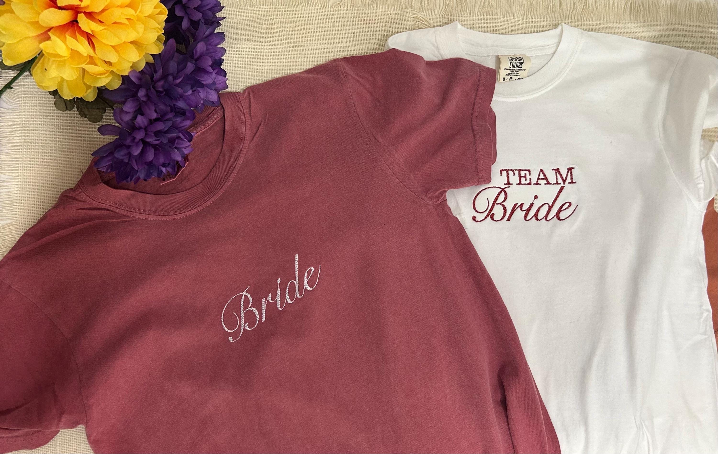 Bride embroidered t-shirt - t-shirt embroidered - Embroidered Tee - Gift tee - Wedding T-shirt - Bridesmaids