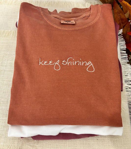 custom text embroidered t-shirt